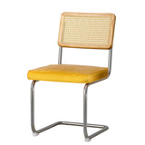 NNEDSZ Dining Chairs Set of 2 Velvet Rattan Cantilever Yellow