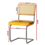 NNEDSZ Dining Chairs Set of 2 Velvet Rattan Cantilever Yellow