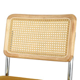 NNEDSZ Dining Chairs Set of 2 Velvet Rattan Cantilever Yellow
