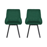 NNEDSZ Artiss Dining Chairs Set of 2 Velvet Swivel Base Green