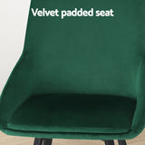 NNEDSZ Artiss Dining Chairs Set of 2 Velvet Swivel Base Green