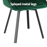 NNEDSZ Artiss Dining Chairs Set of 2 Velvet Swivel Base Green