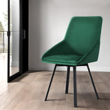 NNEDSZ Artiss Dining Chairs Set of 2 Velvet Swivel Base Green