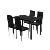 NNEDSZ Artiss Dining Chairs and Table Dining Set 4 Chair Set Of 5 Black