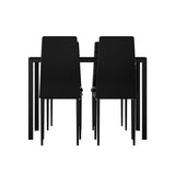 NNEDSZ Artiss Dining Chairs and Table Dining Set 4 Chair Set Of 5 Black