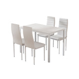 NNEDSZ Artiss Dining Chairs and Table Dining Set 4 Chair Set Of 5 White