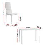 NNEDSZ Artiss Dining Chairs and Table Dining Set 4 Chair Set Of 5 White