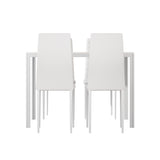 NNEDSZ Artiss Dining Chairs and Table Dining Set 4 Chair Set Of 5 White