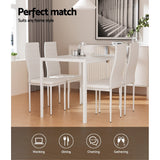 NNEDSZ Artiss Dining Chairs and Table Dining Set 4 Chair Set Of 5 White