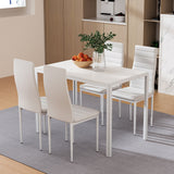 NNEDSZ Artiss Dining Chairs and Table Dining Set 4 Chair Set Of 5 White