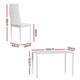 NNEDSZ Artiss Dining Chairs and Table Dining Set 6 Chair Set Of 7 White