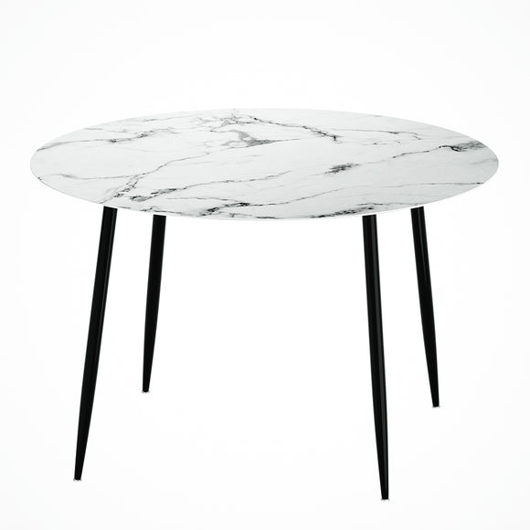 NNEDSZ Artiss Dining Table Round Marble Effect 110CM