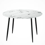 NNEDSZ Artiss Dining Table Round Marble Effect 110CM