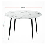 NNEDSZ Artiss Dining Table Round Marble Effect 110CM