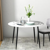NNEDSZ Artiss Dining Table Round Marble Effect 110CM