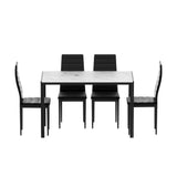 NNEDSZ 1 Artiss Dining Table and 4 Chairs Set Marble Effect
