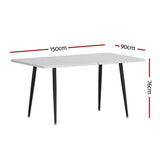 NNEDSZ 1.5M Artiss Dining Table Marble Effect