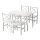 NNEDSZ Dining Chairs and Table Dining Set 4 Cafe Chairs Set Of 5 4 Seater White