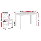 NNEDSZ Dining Chairs and Table Dining Set 4 Cafe Chairs Set Of 5 4 Seater White