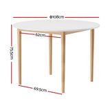 NNEDSZ Dining Table Round White 108CM Diameter Demi
