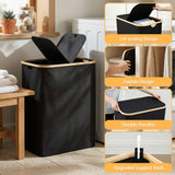 NNETM 2-Section Foldable Laundry Basket with Removable Bags