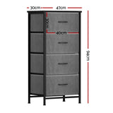 NNEDSZ Artiss Chest of 4 Drawers Storage Dresser Tallboy Grey