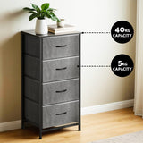 NNEDSZ Artiss Chest of 4 Drawers Storage Dresser Tallboy Grey