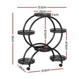 NNEDSZ Plant Stand 6 Tier Metal Flower Pot Rack Wheels