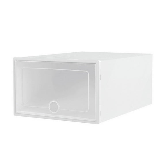 NNEDSZ Shoe Box Set of 12 Storage Case Stackable Plastic Shoe Cabinet Cube White