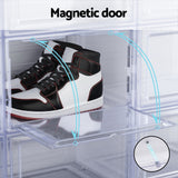NNEDSZ DIY Shoe Box Set of 2 Stackable Shoe Storage Case Magnetic Door