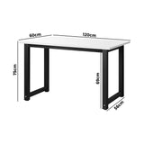 NNEED Computer Desk Metal Frame White Top 120cm