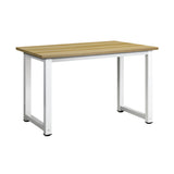 NNEED Computer Desk White Frame Wood Top 120cm