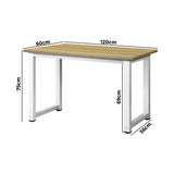 NNEED Computer Desk White Frame Wood Top 120cm