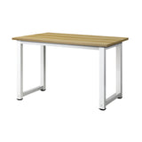 NNEED Computer Desk White Frame Wood Top 120cm