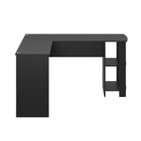 NNEED L-shape Computer Desk with Storage Shelves Black