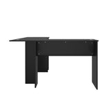 NNEED L-shape Computer Desk with Storage Shelves Black