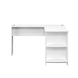 NNEED L-shape Computer Desk with Storage Shelves White