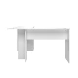 NNEED L-shape Computer Desk with Storage Shelves White