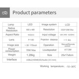 Smart Projector With 100 Ansi Lumens And 1024X600 Resolution Supports Hdmi / Sd / 2 Usb / Audio 3.5Mm Same Screen Version-1915198063002128386