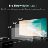 2200 Lumens Mini Led Projector For Home Theater - Hdmi / Av / Vga / Usb - Silver-1915196594010066953