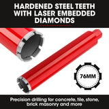 NNEMB 1800W 120mm Handheld Core Drill & 76mm Diamond Drill Bit Combo, for Concrete Coring Hole Drilling