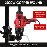 NNEMB 2000W 160mm Handheld Core Drill w/Stand,63mm & 127mm Drill Bit Combo, for Concrete Coring Hole Drilling