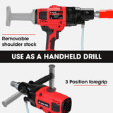 NNEMB 2000W 160mm Handheld Core Drill w/Stand,63mm & 127mm Drill Bit Combo, for Concrete Coring Hole Drilling