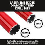 NNEMB 2000W 160mm Handheld Core Drill w/Stand,63mm & 127mm Drill Bit Combo, for Concrete Coring Hole Drilling