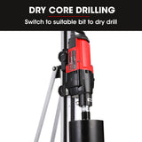NNEMB 3200W 300mm Wet/Dry Core Drill w/ Wheeled Rig Stand Combo, for Concrete Coring Hole Drilling
