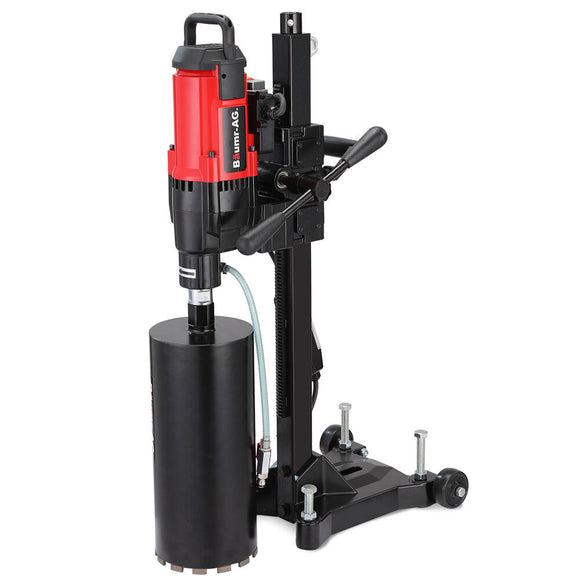 NNEMB 3200W 280mm Wet/Dry Core Drill w/ Wheeled Stand & 127mm Bit Combo, for Concrete Coring Hole Drilling