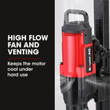 NNEMB 3200W 280mm Wet/Dry Core Drill w/ Wheeled Stand & 127mm Bit Combo, for Concrete Coring Hole Drilling