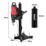 NNEMB 3200W 280mm Wet/Dry Core Drill w/ Wheeled Stand & 127mm Bit Combo, for Concrete Coring Hole Drilling