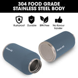 NNEMB 1.9L Double Wall Insulated Stainless Steel Water Bottle, Drink Jug with Handle, Straw Cleaner, Blue
