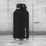 NNEMB 1.9L Double Wall Insulated Stainless Steel Water Bottle, Drink Jug with Handle, Straw Cleaner Black
